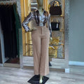 European and american cross-border women's fashion:  summer new arrival - elegant and chic printed shirt with wide-leg pants casual set