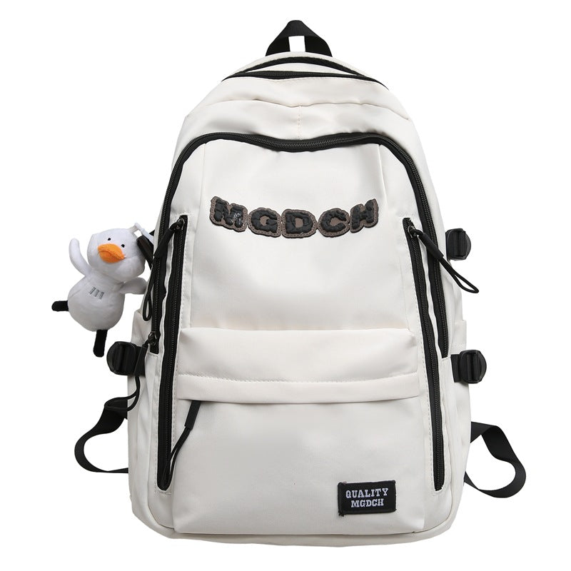 New schoolbag male college students large capacity high school junior high school students fashion versatile casual wear-resistant backpack letter bag