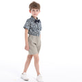 boys' summer outfit set: new, stylish, and trendy baby shirts with short sleeves, perfect for vacation, cool and handsome beach style for kids