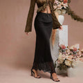 skirt lacepatchwork satin skirt socialite high-end women's clothing manufacturer source goods