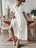european and american women's lace patchwork plus size long beach dress - new arrival for summer getaways
