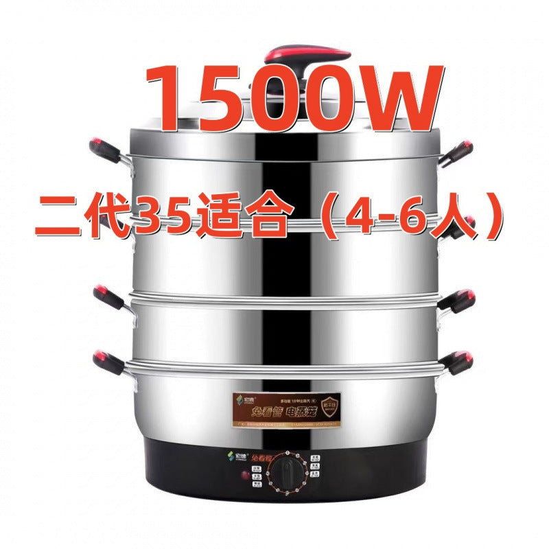 Steamer Electric Steamer Large Capacity King Size Five-layer High-grade Button Meat Electric Steamer Household Automatic Multi-layer Foreign Trade