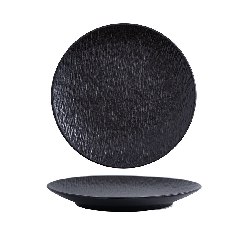 Nordic texture new hotel round plate retroclassy ceramic steak plate pasta plate for home vegetable plate