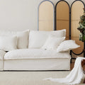 Aki-ike sofa japanese wabi-sabi style medieval living room cloud sofa straight row detachable washable cream style fabric sofa