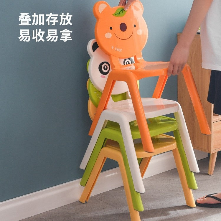 Cartoon thickened children's small chair kindergarten back chair home learning small stool non-slip baby plastic dining chair