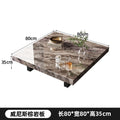 Italian minimalist light luxury high-end suspended rock slab square venetian brown marble living room home coffee table