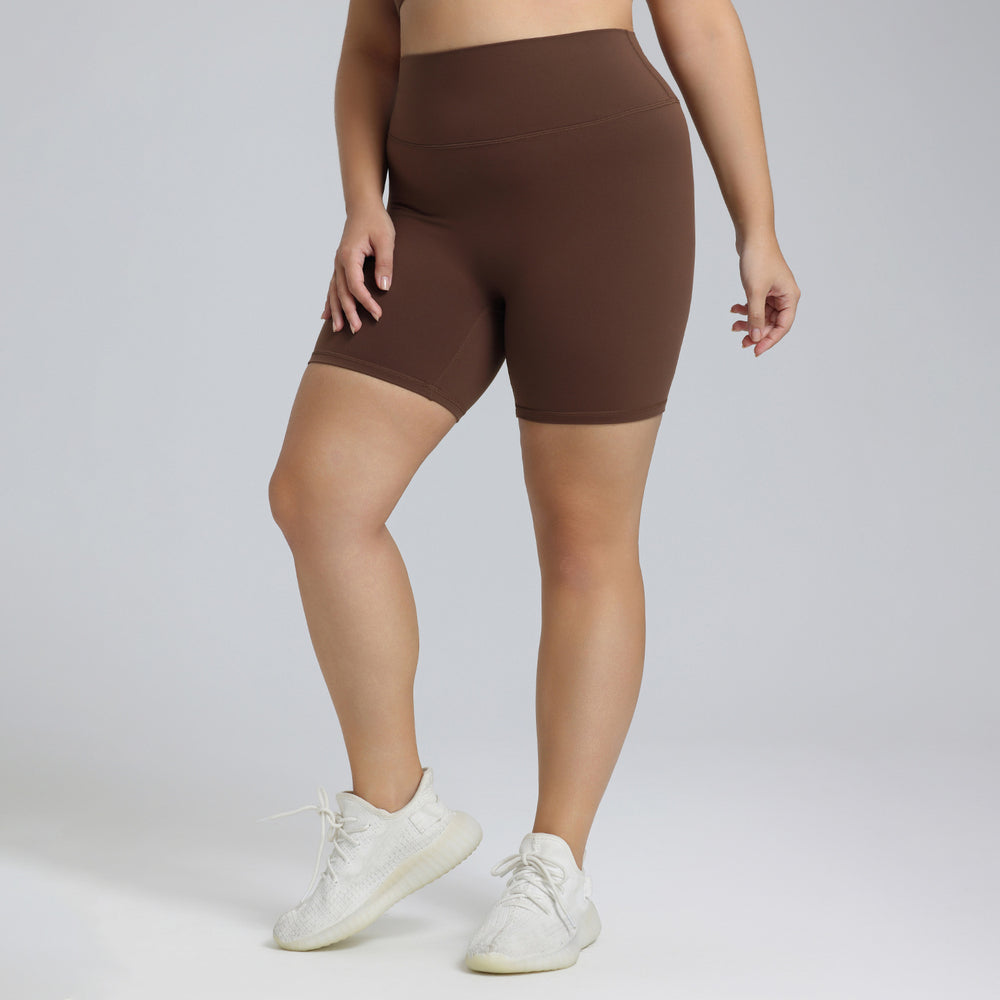 Plus size high waisted biker shorts buttery soft yoga shorts