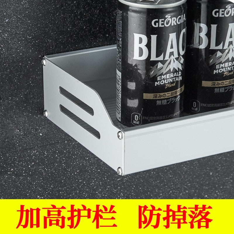 Silver Removable Space Aluminum Kitchen Seasoning Shelf Wall Mounted Storage Rack Countertop Hanger Supplies with Hook