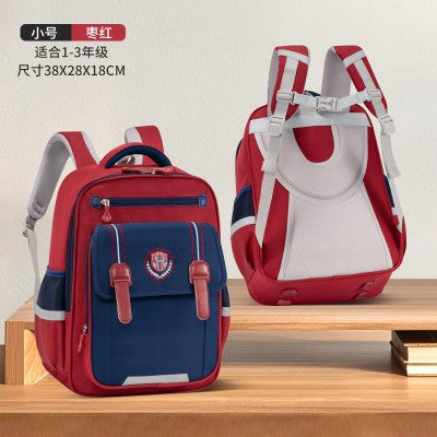 New primary school students British style children's school bag, boys and girls 1--6th grade large capacity lightweight weight backpack