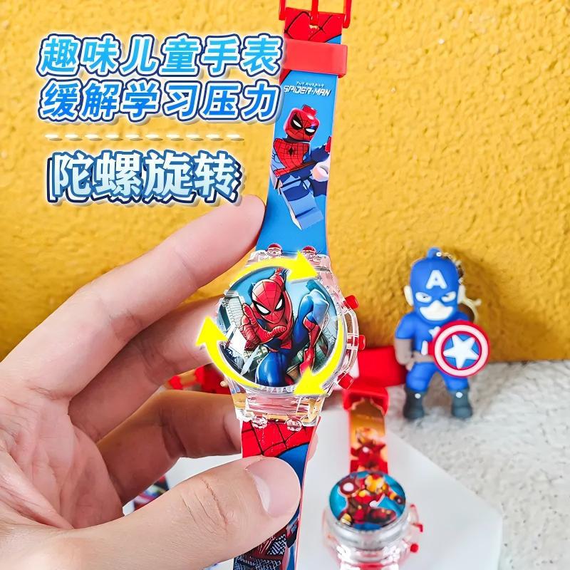 Kids' spider-man watch for boys - zettai revice & ultraman trigger style - flashing, drop-proof, electronic, luminous, and waterproof - perfect for preschoolers!