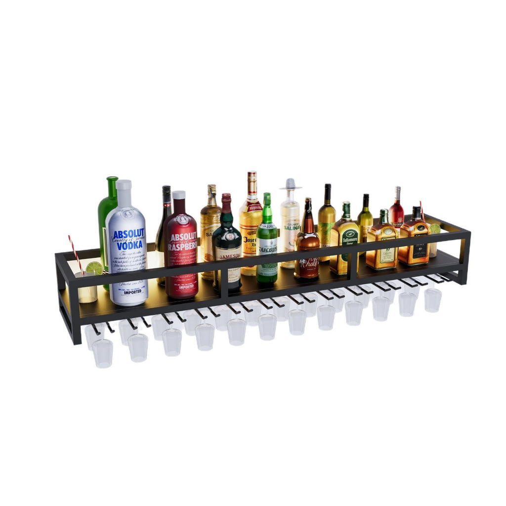Nordic creative simple bar wrought iron wall wall hanging decoration red wine bottle storage rack goblet hanger