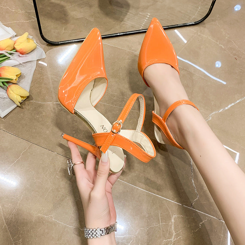 2026 european and american fashion high heels - new summer collection: stiletto heels, pointed toe, stylish and sexy, plus size available, buckle closure women's high heels