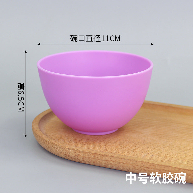 Beauty mask tool imitation silicone bowl mask bowl soft plastic bowl large, medium and small tpr material soft glue mask bowl