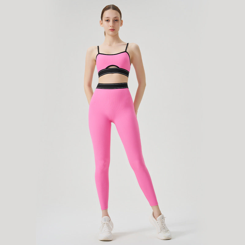 New arrival cross-border sports bra threaded yoga suit bra running fitness topsfashion suspender yoga suit