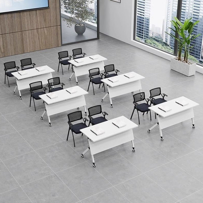 Practical multi-purpose training table, mobile silent office desk, foldable table, minimalist office splicing conference table