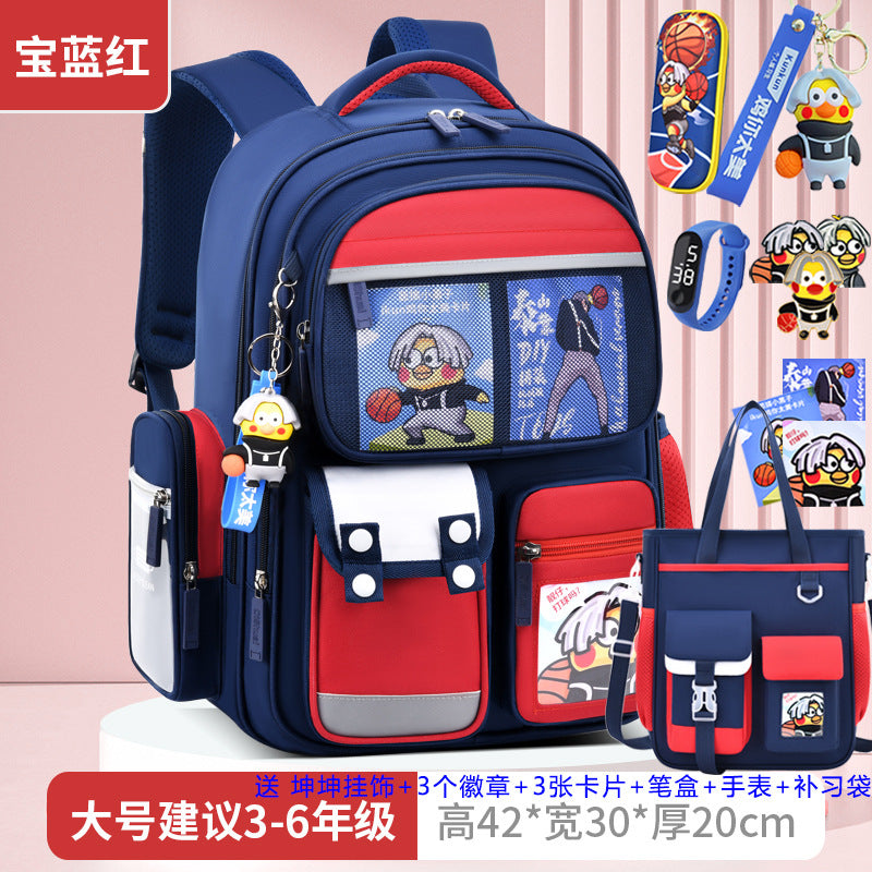 2026 new children's backpack for boys, elementary school grades 1-6, boys' and girls' spine-protecting, weight-reducing double shoulder bag