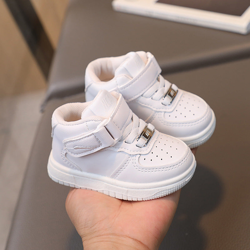 Spring & fallnew arrivalkids sneakers boys high-top sneakers girls white shoes k-stylefashion kids basketball shoes