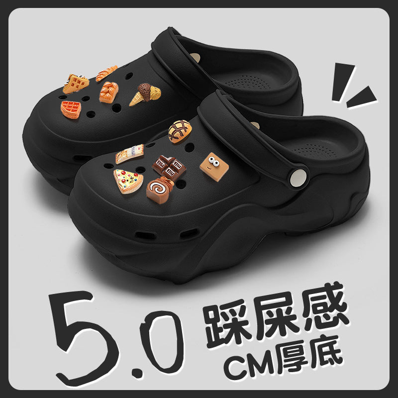 Women's clogs summer outdoor wear 2026 new eva beach seaside non-slip anti-odor thick sole height increasing sandals