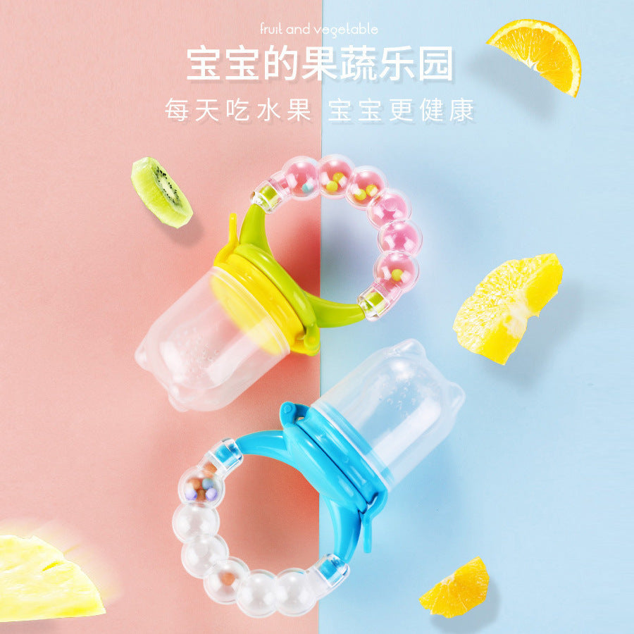 Bite Bite Le Baby Fruit Food Supplement with Sound Toy Fruit and Vegetable Le Silicone Mesh Bag Pacifier Maternal and Infant Products