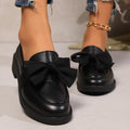 British style leather loafers - new spring/autumn  collection - versatile flat women's shoes with bow detail - slip-on loafers