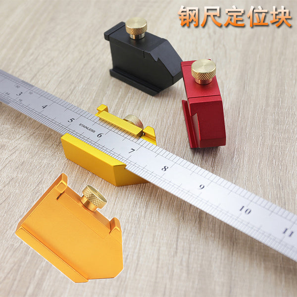 Manufacturer wholesale woodworking scribing positioner steel ruler positioning block limiter ruler scribing block fixing block