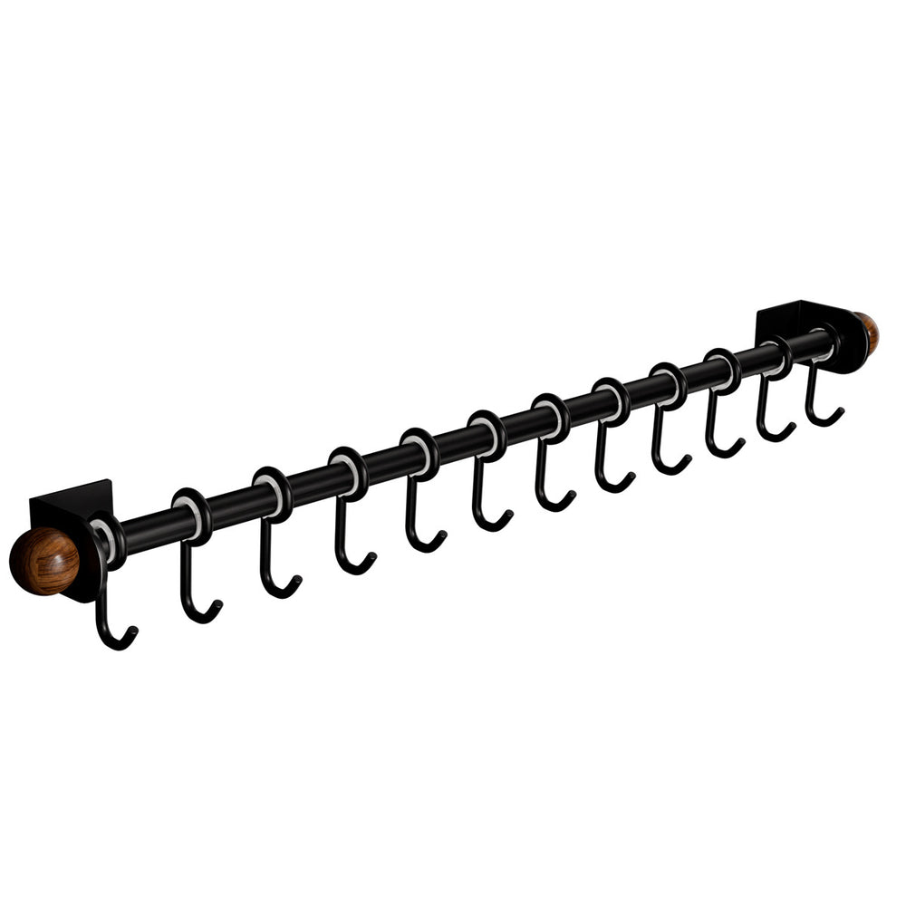 No punching rack hook shovel wall storage spoon hanging rod walnut storage rack spatula kitchen wall rack