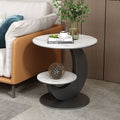 Accessible luxury side living room sofa side table balcony round table double layer classy simple creative small table bedside for home coffee table