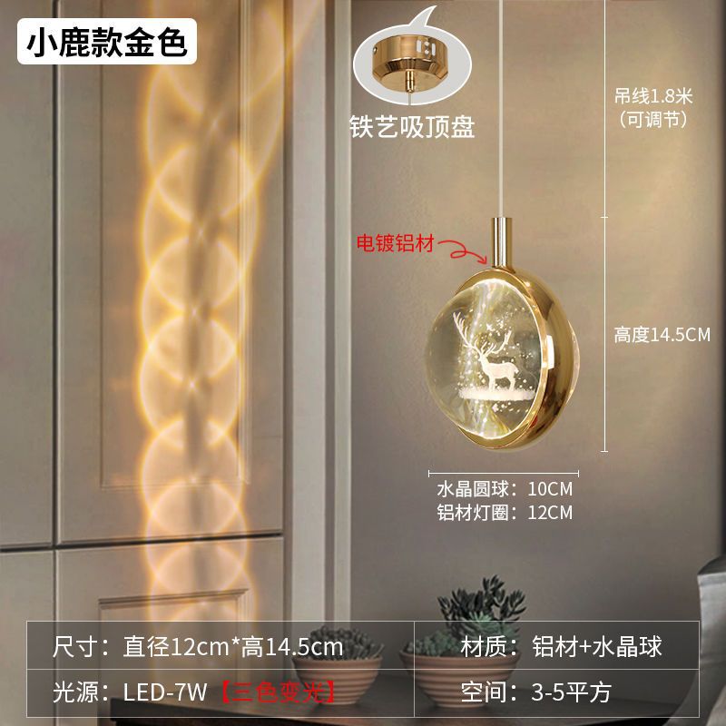 new luxury crystal ball bedside chandelier - trending bedroom, dining room, creative art bar, and cafe lighting