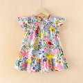 Ojitu all-cotton a-line dress - spring collection for girls (toddler & little kids) - lace sleeve, cartoon print, children's dress