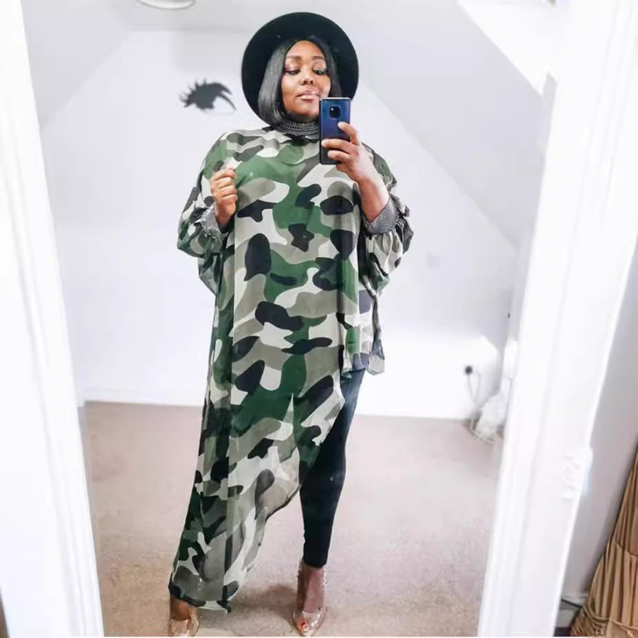 supply digital printing looseplus sizefashionsummer cool women's clothing asymmetricaltopsdress special price