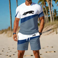 men's short-sleeve and shorts set, casual sportswear set, 3d printed cross-border hot seller, dropshipping available