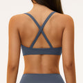 European and american sports bra women's butter fabric collar cross beautiful back outwear pilates thin shoulder strap yoga intimates5560