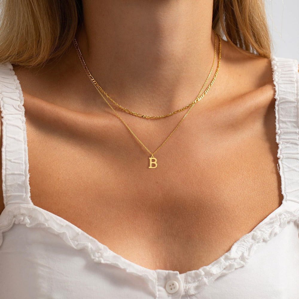 European and american cross-border new a-z pendant necklace layered initial necklace fashion commuter minimalist jewelry birthday gift