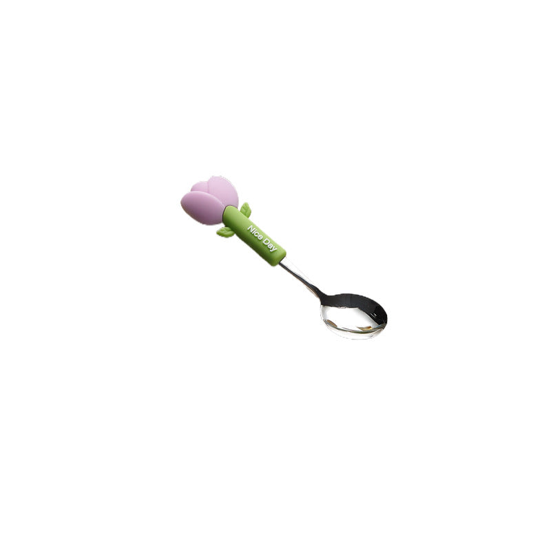 High-style, detachable, anti-scald handle fork and spoon set. cartoon design, perfect for kids' mealtimes. includes a fork, spoon, and soup spoon. wholesale options available for home use