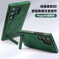 Crystal shield leather case for samsung s25 edge premium leather magnetic phone case s24ultra invisible stand