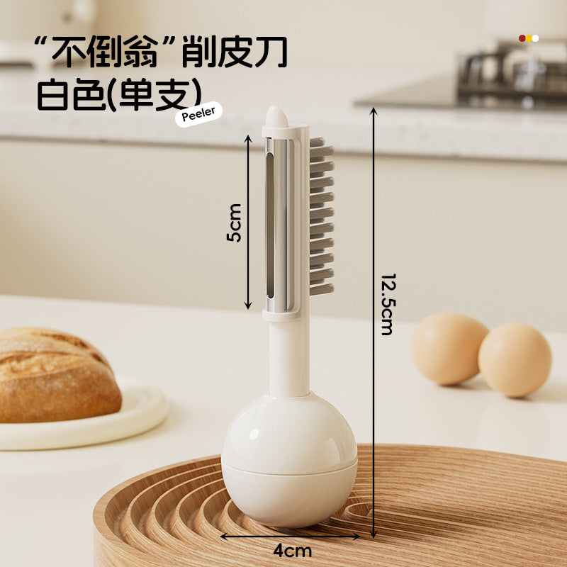 Creative tumbler vertical peeler with cleaning brush - versatile, convenient, and multi-functional peeling tool for soft and hard produce
