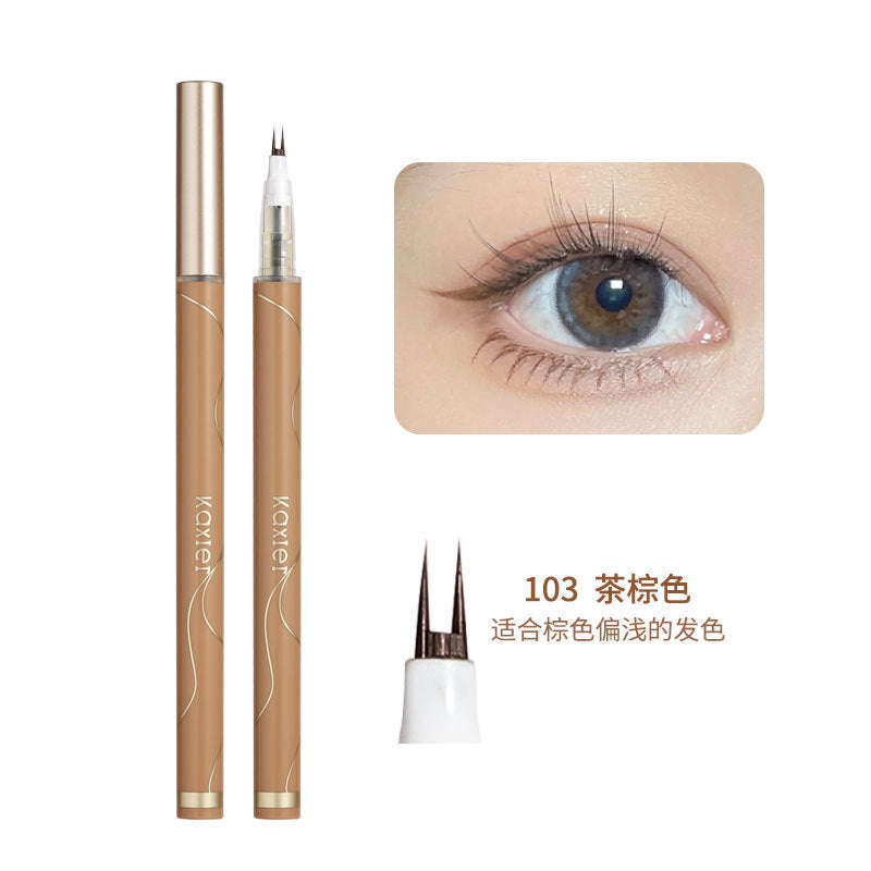 Cahill's new lower eyelash pen, two-claw eyeliner pen, waterproof and sweat-proof, extremely fine, quick-drying bifurcated eyebrow pencil aegyo sal pen.