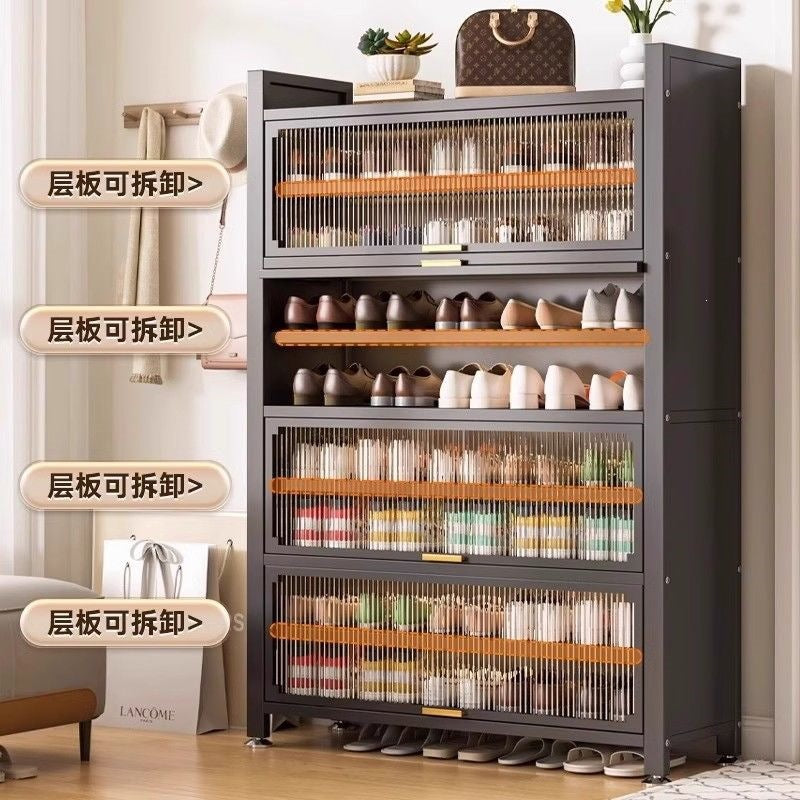 For homemultifunctional all-in-one steel shoe cabinet multi-layer thickened storage cabinet extra thick bedroom storage bold dustproof shoe cabinet