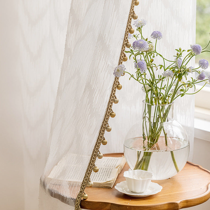 Casualaccessible luxury corrugated window screen thickened gauze curtain living room balcony bedroom decorative gauze white gauze shaoxing curtain gauze wholesale