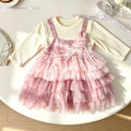 Baby girl long-sleeve dress,  new style, chic princess dress for girls, spring/autumn tulle tutu dress for children