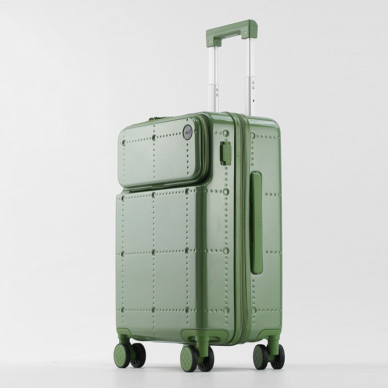 New front open lid suitcase Women's universal wheel trolley case Suitcase Convenient computer warehouse Boarding case Password case