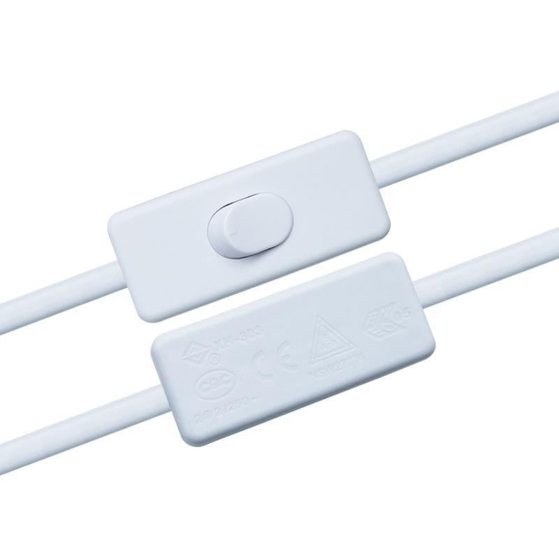 Wholesale tail peeling tin pure copper two-core plug with 303 switch electrical appliance desk lamp national standard two-plug power cord