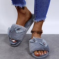 butterfly fur slippers for women, autumn and winter, k-style, new style, home and outdoor wear, one-line slippers, plush women's shoes, dropshipping