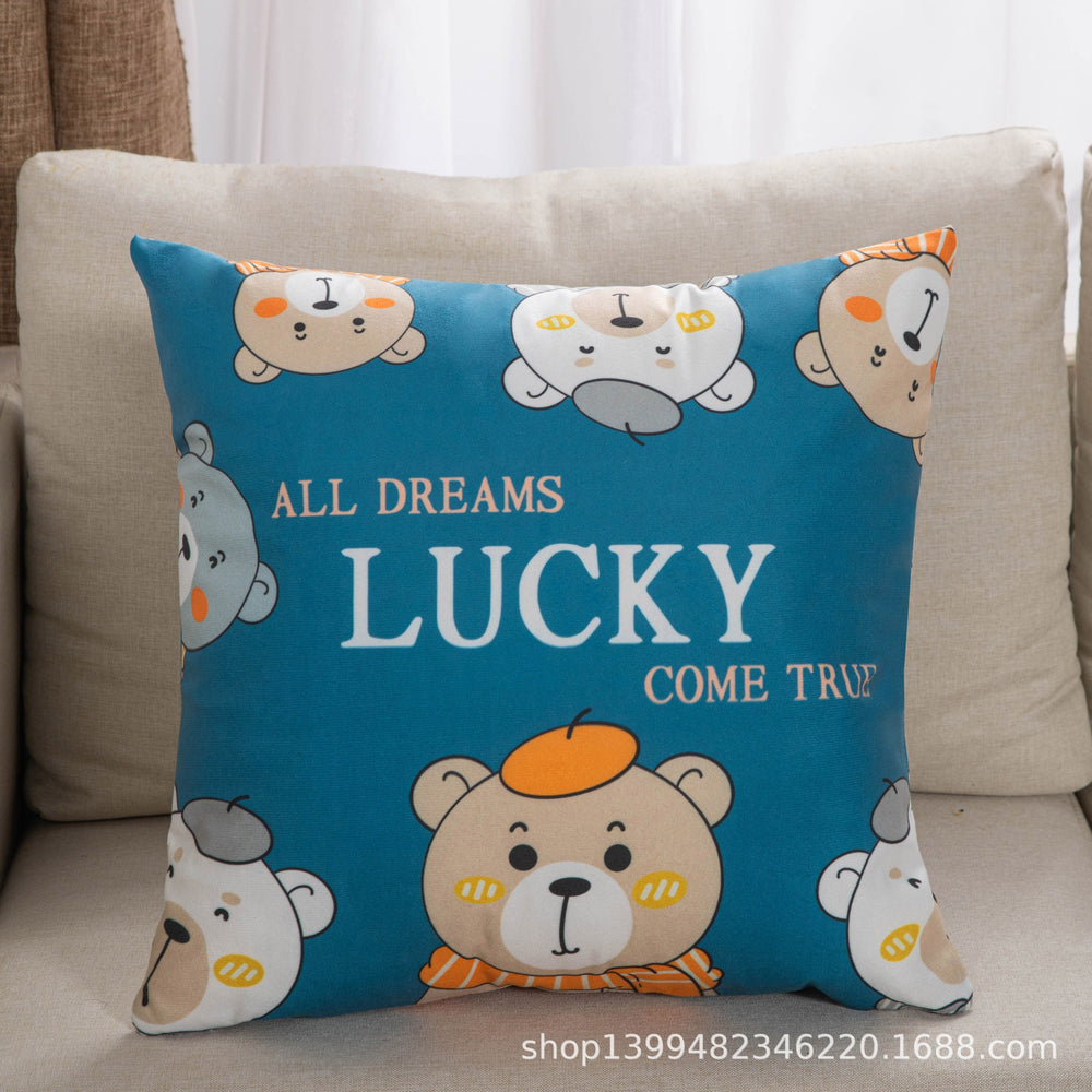 Cartoon throw pillow sofa cushion bed headrest office reading lumbar support backrest pillow with insert - customizable