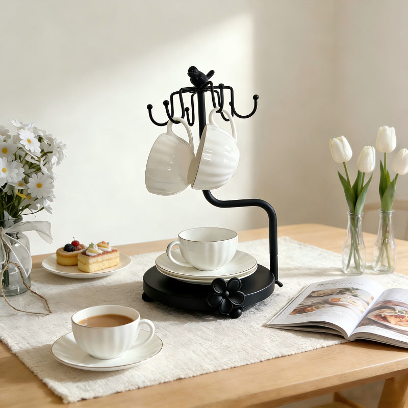 For homemetal cup holder living room iron hanging rack suit creative retro ornament european style coffee cup hanging storage rack