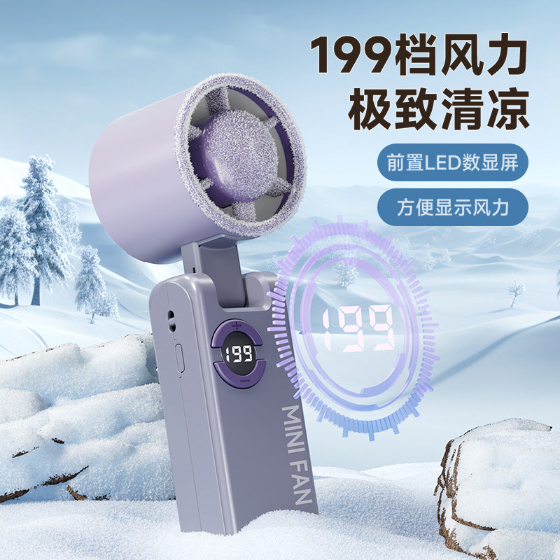 2026 new mini foldable handheld fan, usb outdoor portable neck hanging turbine silent mini fan