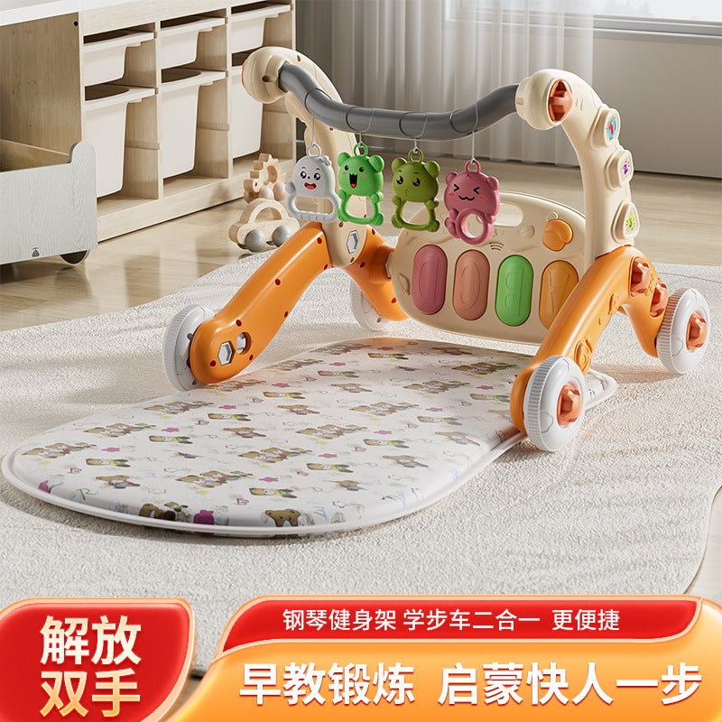 New six-in-one baby walker pedal piano 0-36 months baby puzzle early education music fitness rack