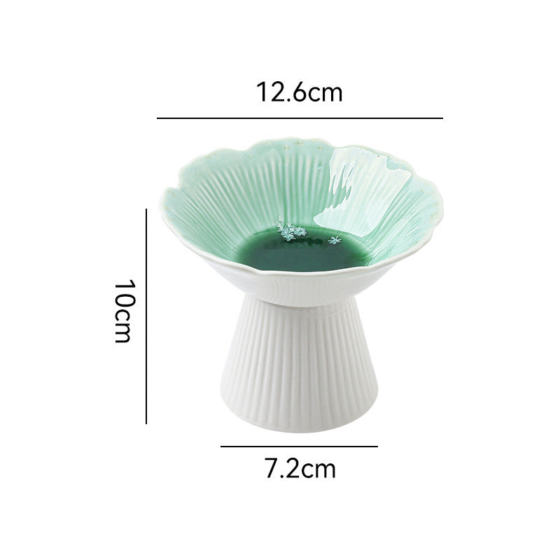 Vintage-inspired floral ceramic ice cream cup, dessert & snack plate, fruit tray - unique high-footed afternoon tea serving set