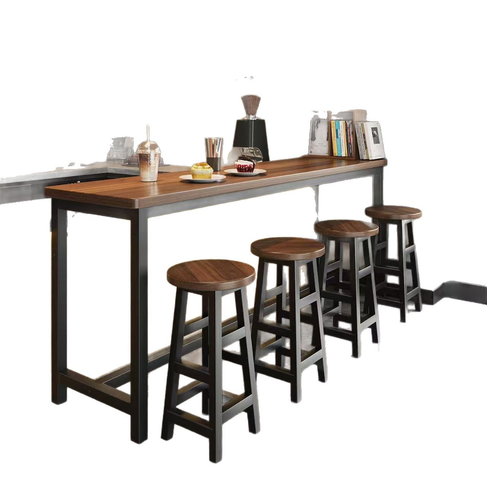 Bar table against the wall for home tall table milk tea shop table and chair combination bench narrow coffee table bar bench table