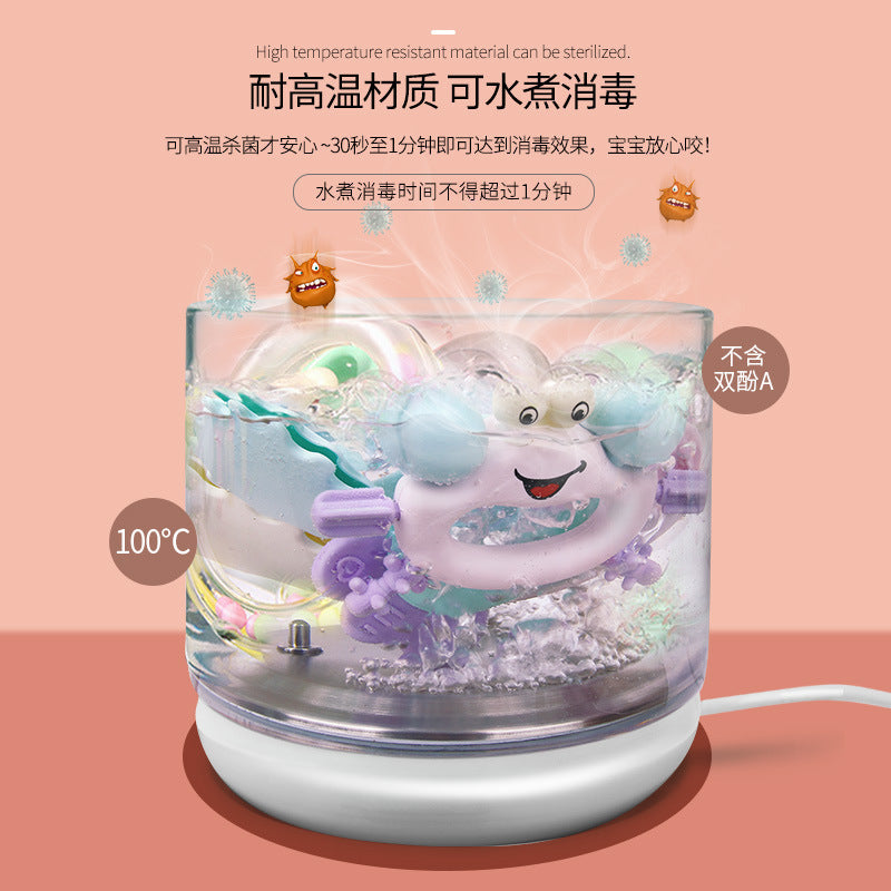 Cross-border baby hand rattle toy 0-1 years old newborn baby can gnaw teething glue baby bed bell pedal piano pendant